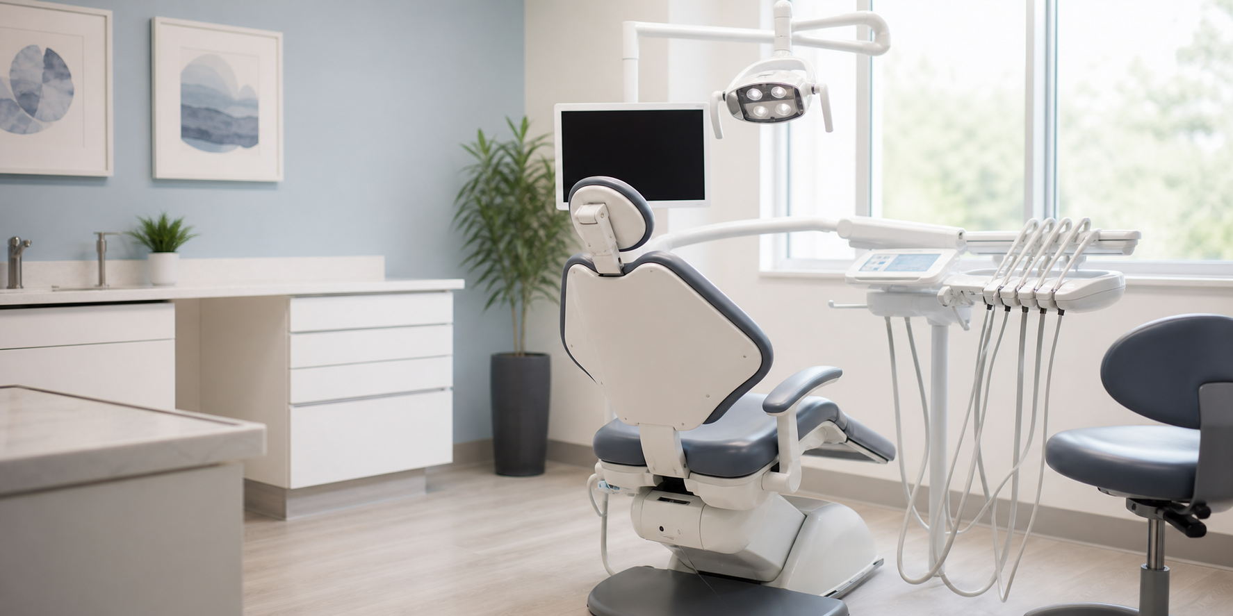 Bright, modern dental treatment room representing the professional care available from Dr. Rashel Rahmani DDS